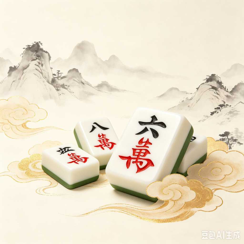 modern text mahjong tiles