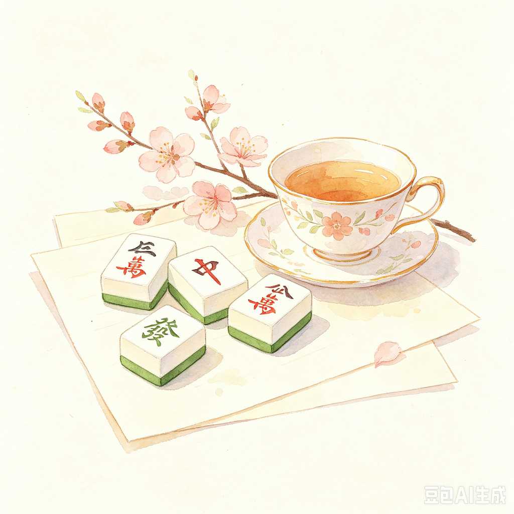 printed logo mahjong set